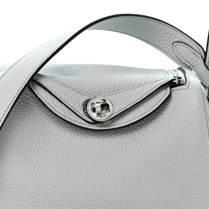 Hermes Taurillon Clemence Mini Lindy 20 Bleu Pale 7 of 9