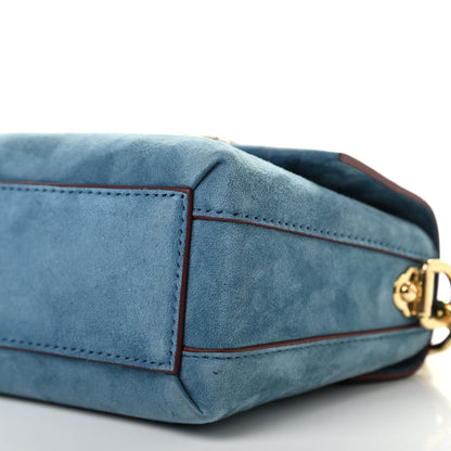 Dolce & Gabbana Suede Crystal Millennials Mini Top Handle Bag Blue Red 10 of 10