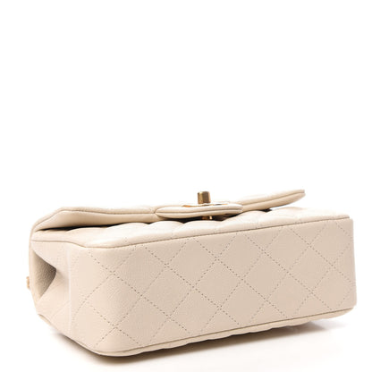 Chanel Caviar Quilted Mini Top Handle Rectangular Flap Beige 4 of 10