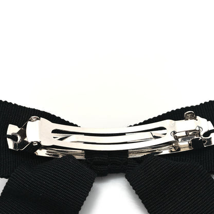 Chanel Grosgrain Bow CC Hair Clip Black 3 of 3