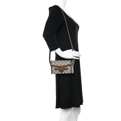 Gucci GG Supreme Monogram Mini Horsebit 1955 Shoulder Bag Beige Brown Sugar 2 of 11