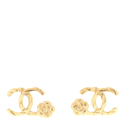 Chanel Metal CC Flower Earrings Gold 1 of 4