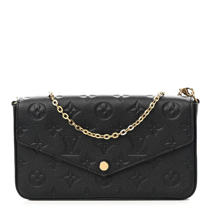 Louis Vuitton Empreinte Pochette Felicie Chain Wallet Black 1 of 9