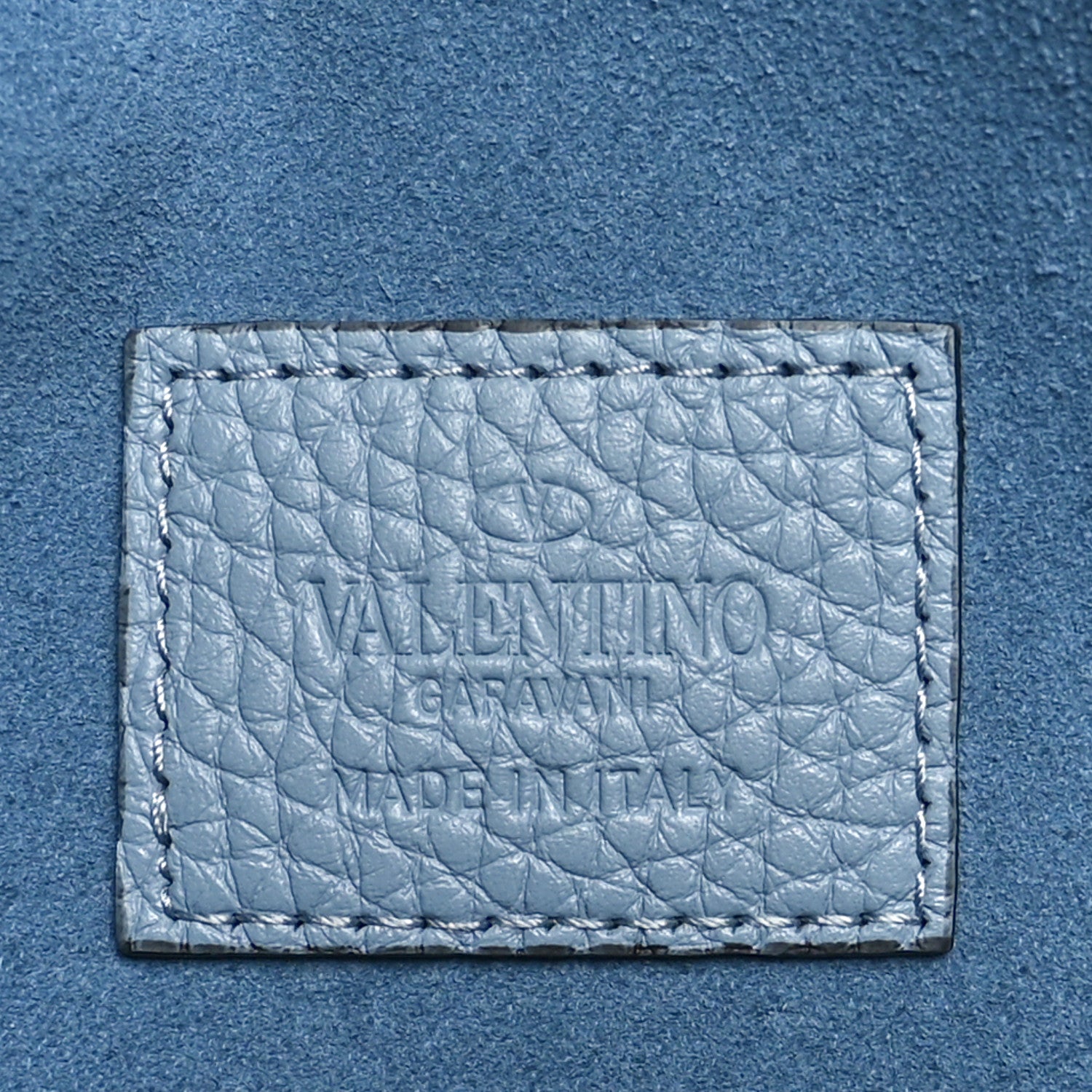 Valentino Garavani Pebbled Calfskin Medium Rockstud Envelope Flat Wristlet Pouch Atlantique 6 of 8