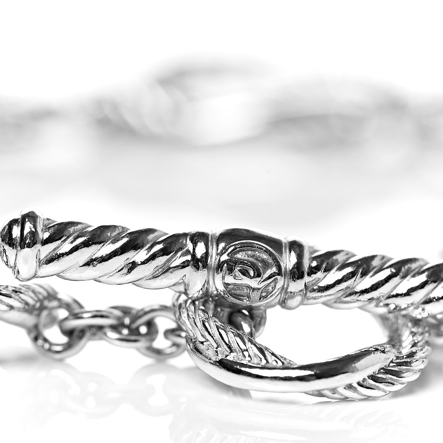 David Yurman Sterling Silver Diamond Infinity Link Bracelet 4 of 4