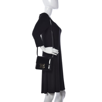 Fendi Vitello Vernice Mou Karligraphy Crossbody Bag Black 2 of 9