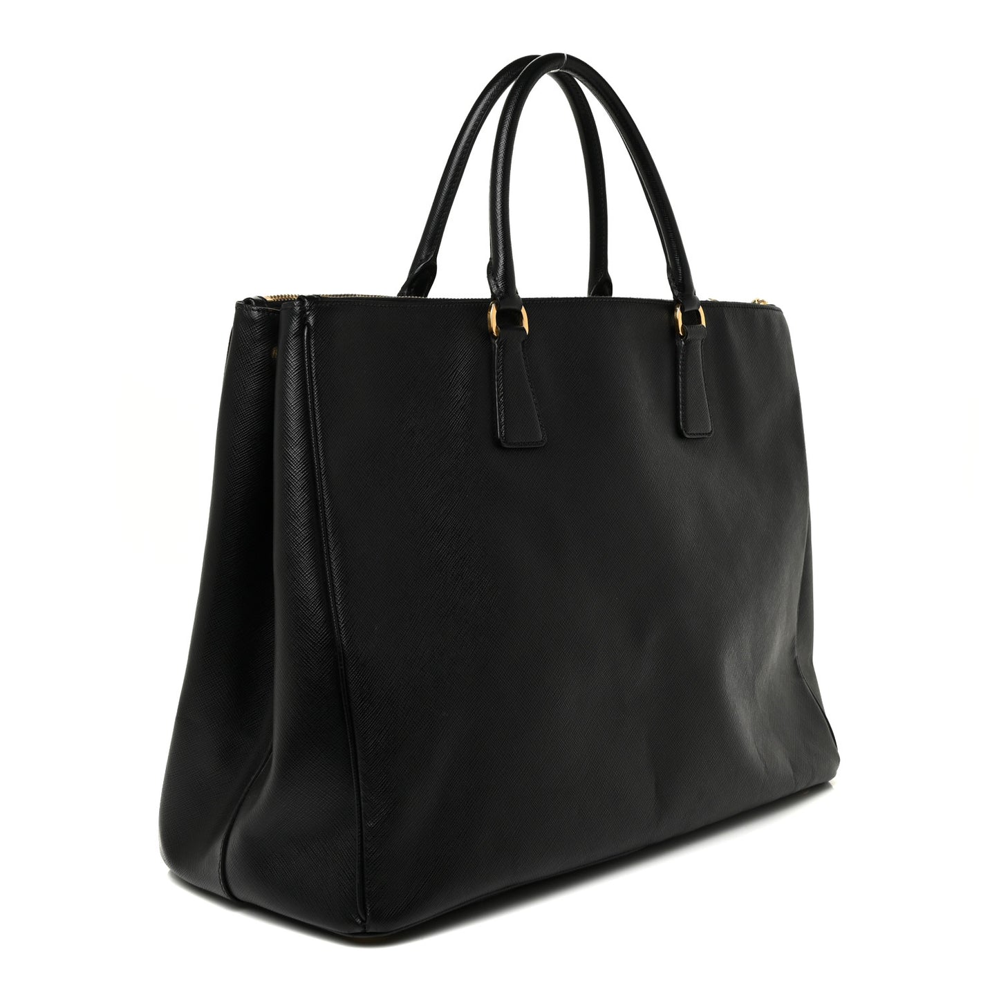 Saffiano Large Galleria Double Zip Tote Black
