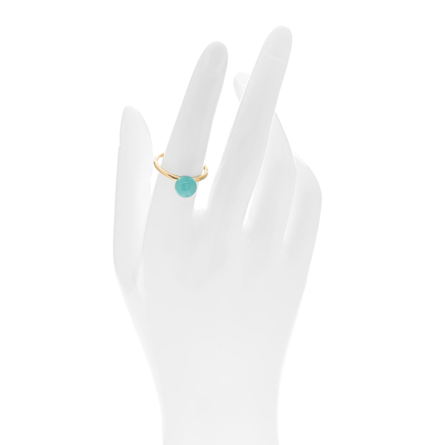 Tiffany 18K Yellow Gold Amazonite 8mm HardWear Ball Ring 53 6.5 2 of 4