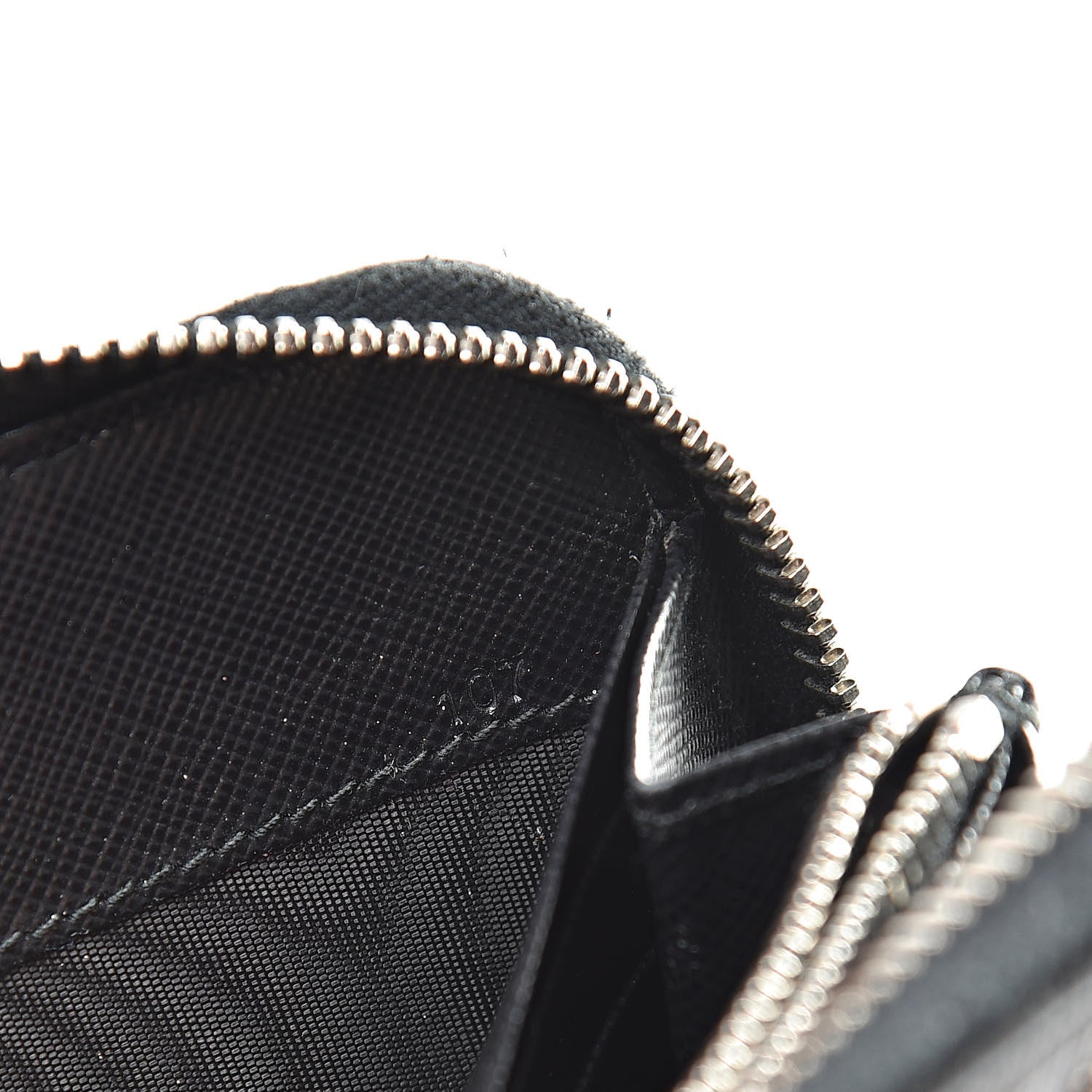 Prada Saffiano Studded Zip Around Wallet Black 7 of 9