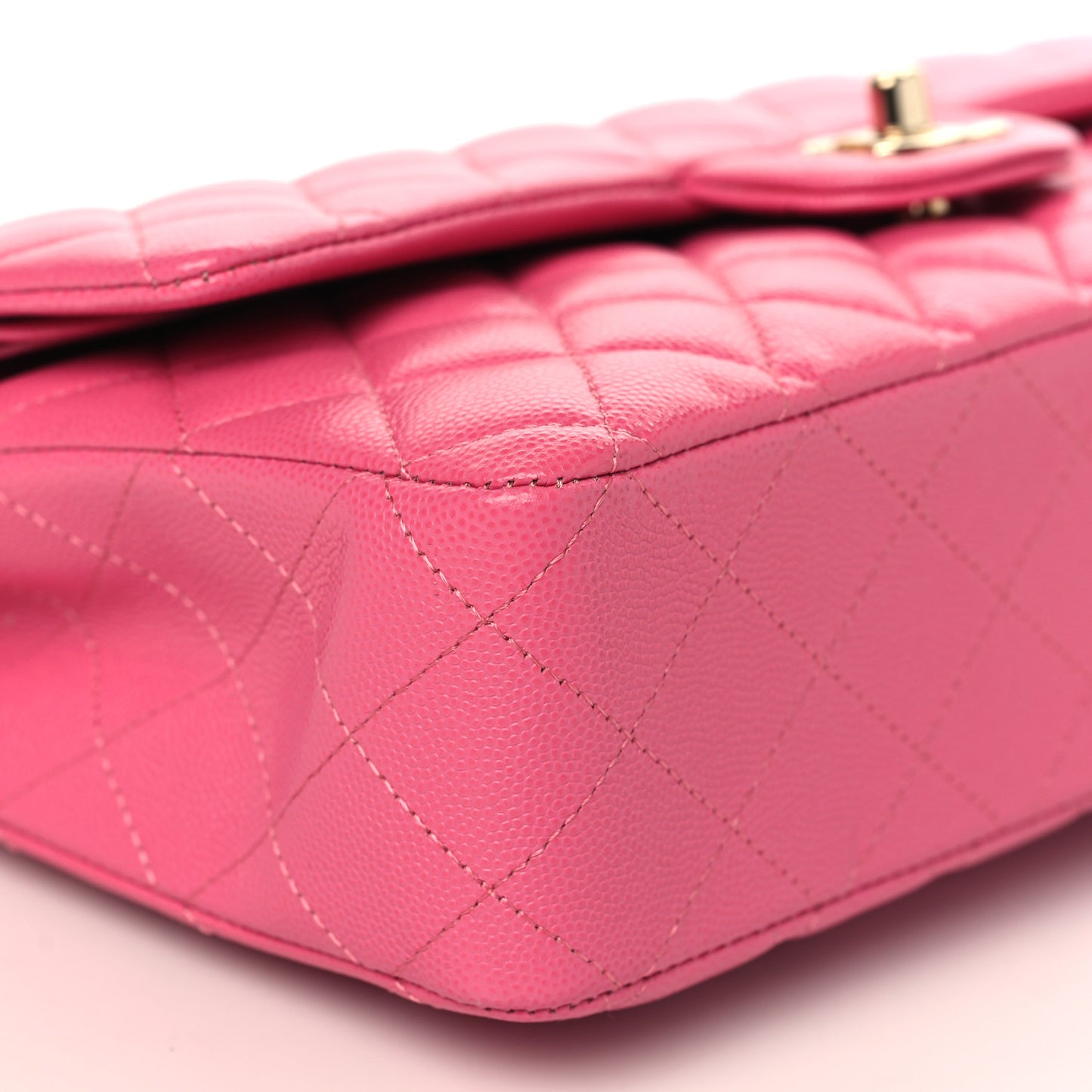 Caviar Quilted Medium Double Flap Pink