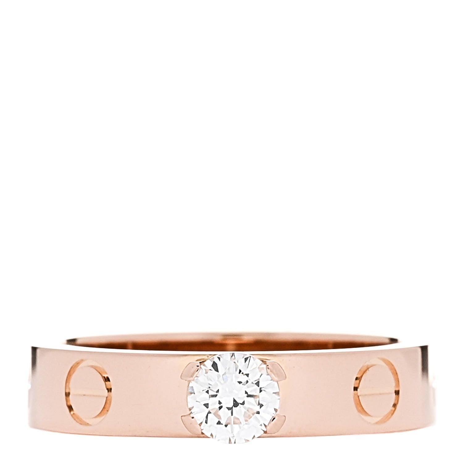 Cartier 18K Pink Gold Diamond .23ct LOVE Solitaire Engagement Ring 47 4 1 of 6