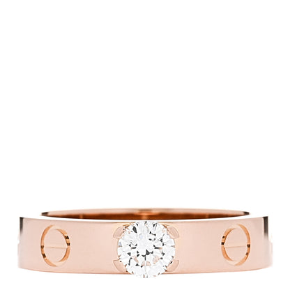 Cartier 18K Pink Gold Diamond .23ct LOVE Solitaire Engagement Ring 47 4 1 of 6