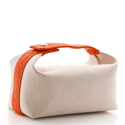 Hermes Canvas Small Bride-A-Brac Pouch Natural Orange 3 of 10