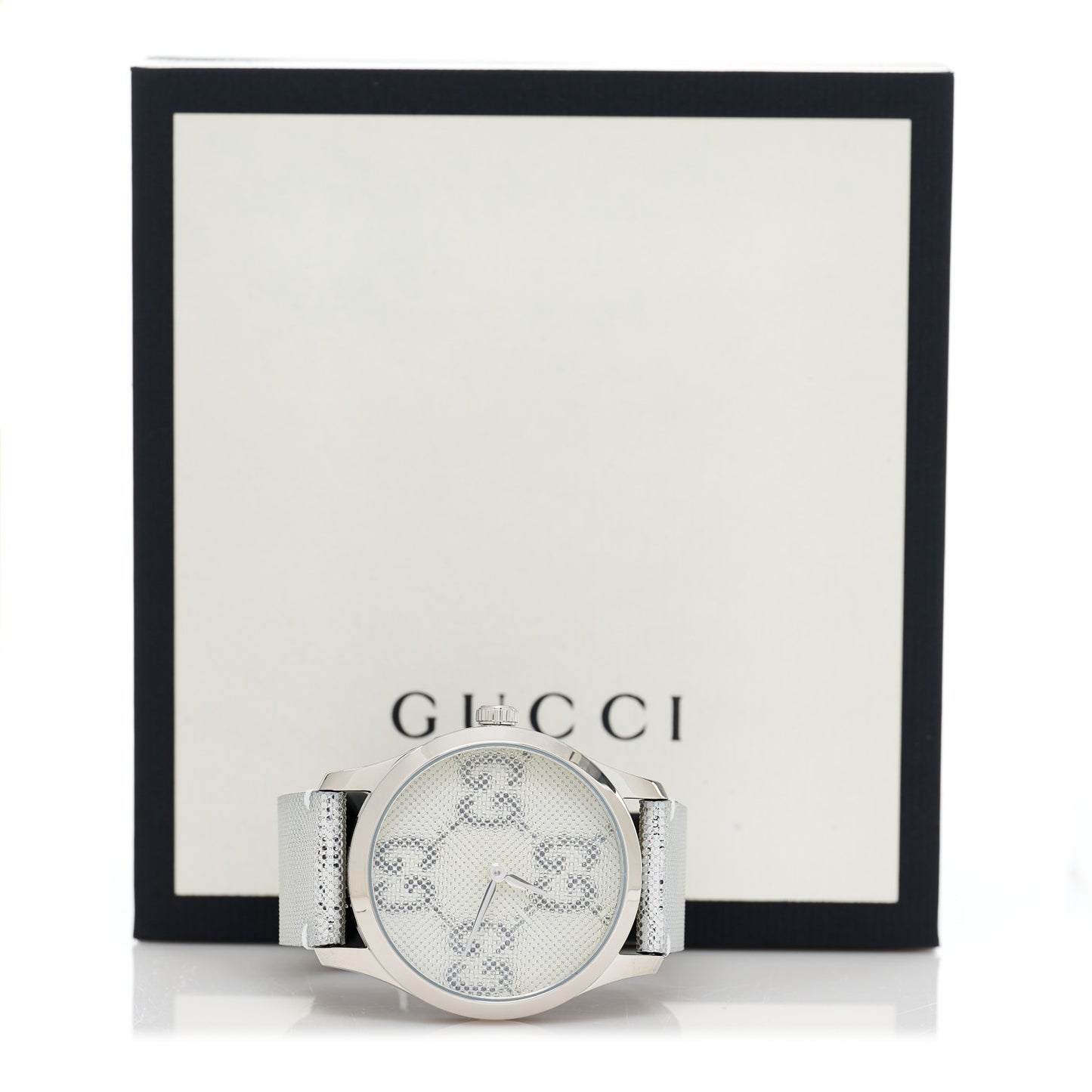 Stainless Steel Calfskin 38mm G-Timeless GG Hologram Quartz Watch