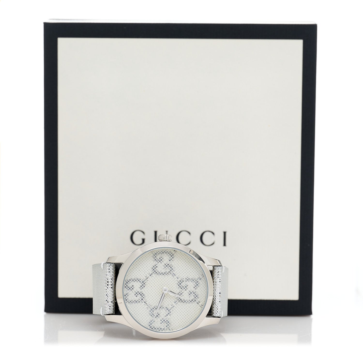 Gucci Stainless Steel Calfskin 38mm G-Timeless GG Hologram Quartz Watch 5 of 5