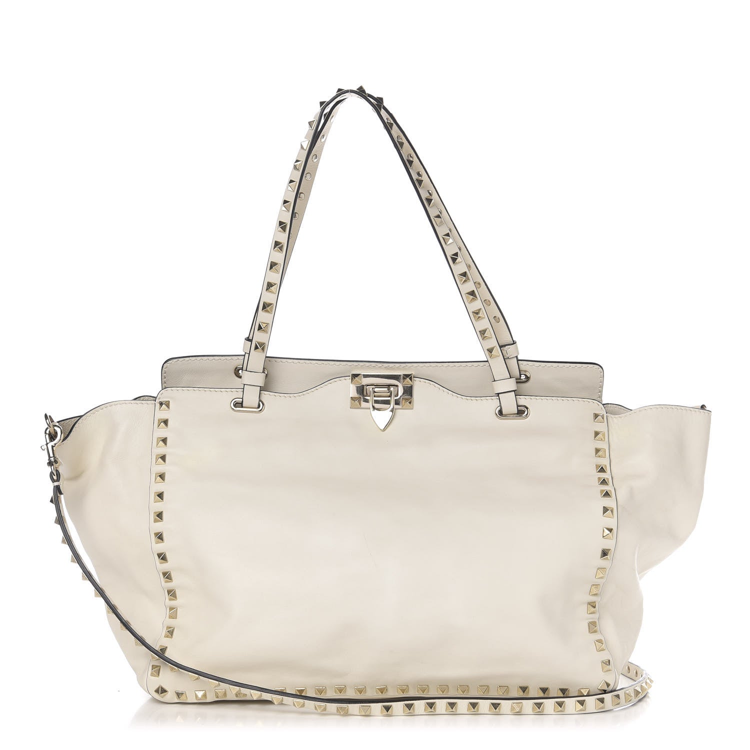 Valentino Garavani Vitello Medium Rockstud Tote Ivory 1 of 11