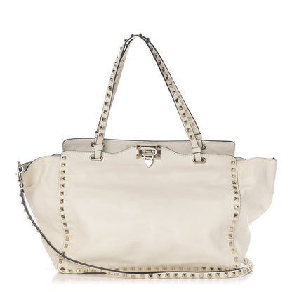 Valentino Garavani Vitello Medium Rockstud Tote Ivory 1 of 11