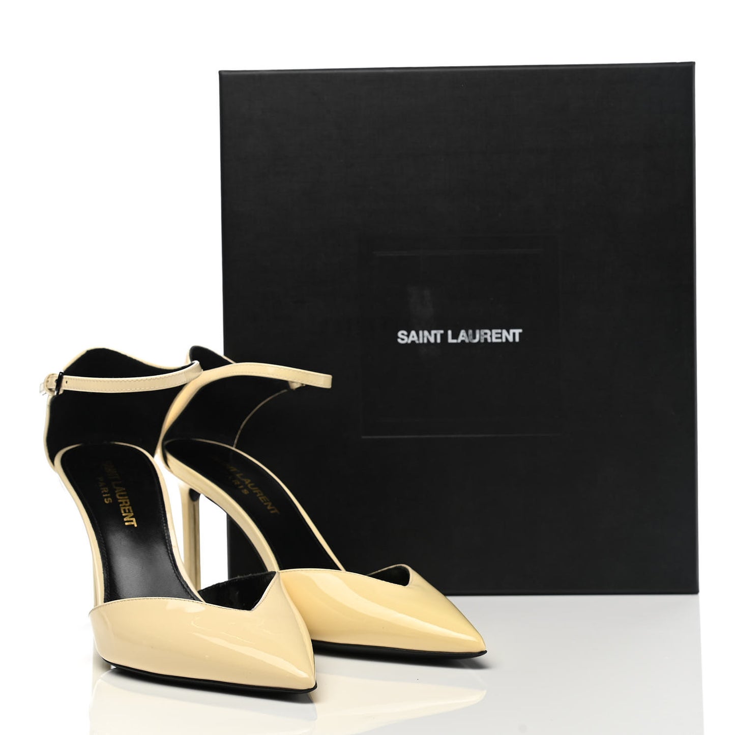 Patent Anja 85 Ankle Strap Pointed Pumps 36 Coquille