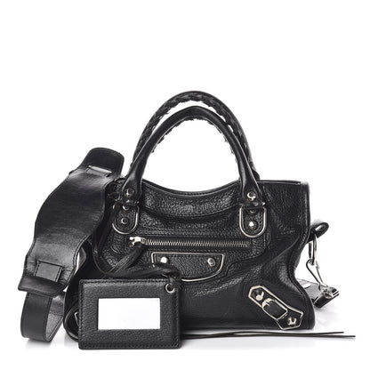 Balenciaga Chevre Silver Metallic Edge Hardware Mini City Black 1 of 18