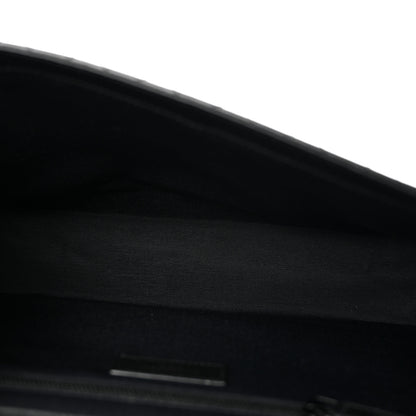 Saint Laurent Grain De Poudre Textured Mixed Matelasse Large Triquilt Monogram Monochrome Satchel Black 5 of 13