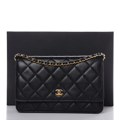 Chanel Lambskin Quilted Wallet On Chain WOC Black 9 of 9