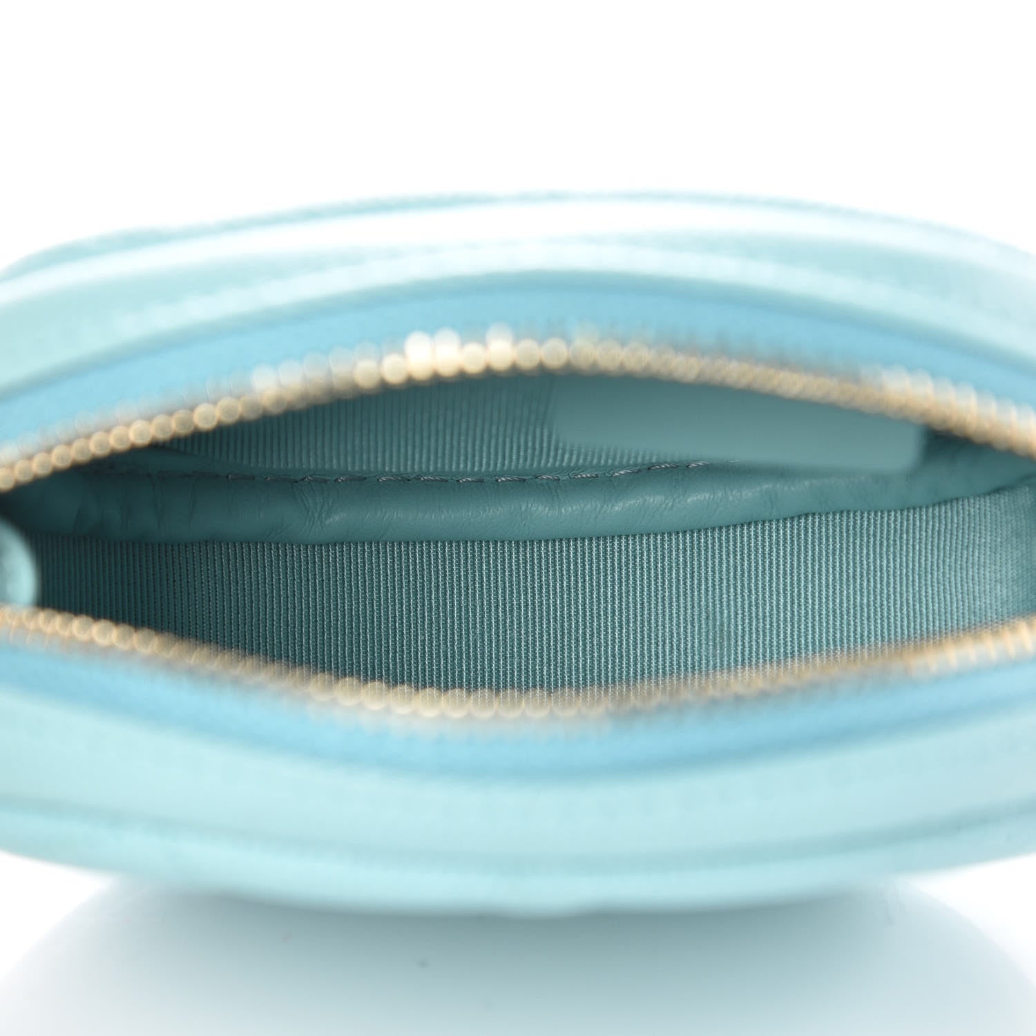 Chanel Caviar Quilted Zip Around Classic Coin Purse Light Blue 5 of 8