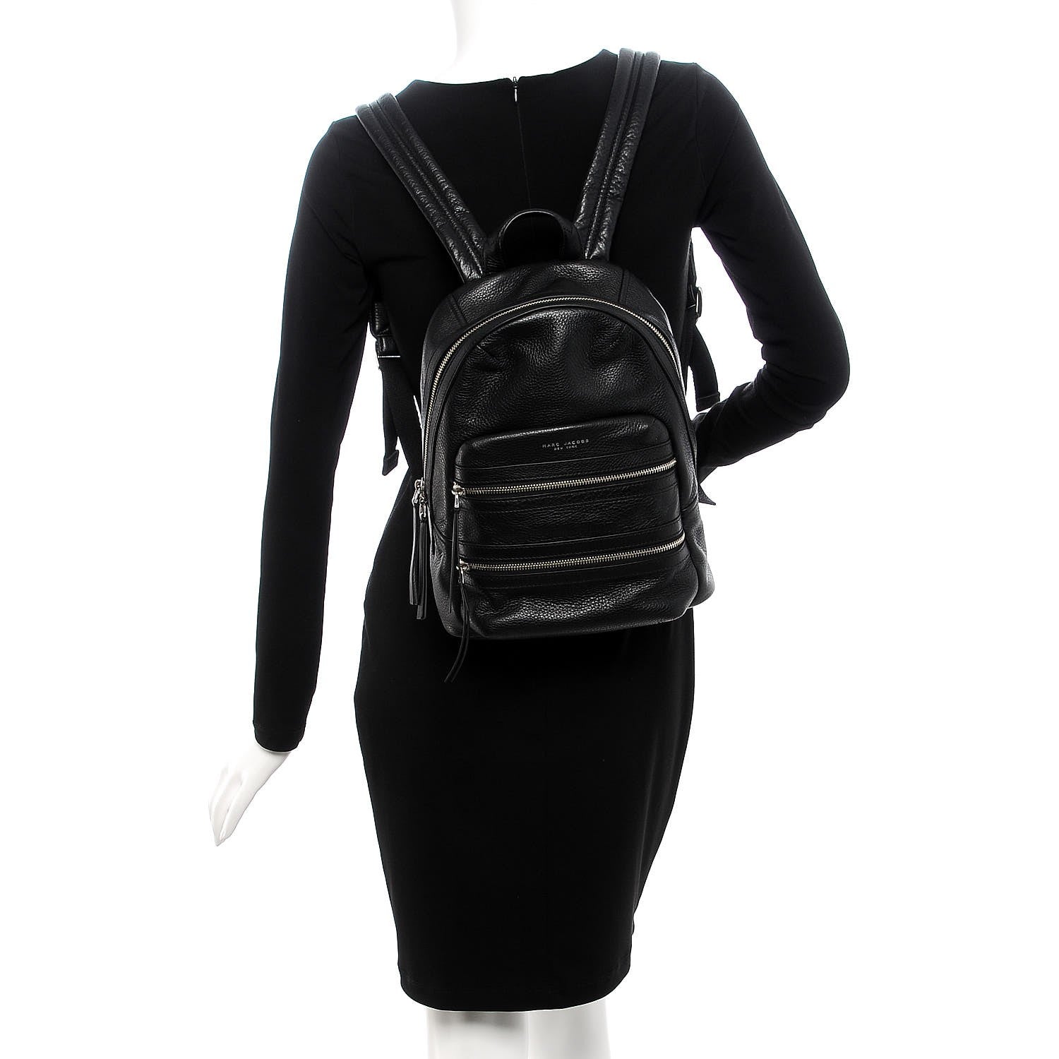 Marc Jacobs Pebbled Calfskin Biker Backpack Black 2 of 10
