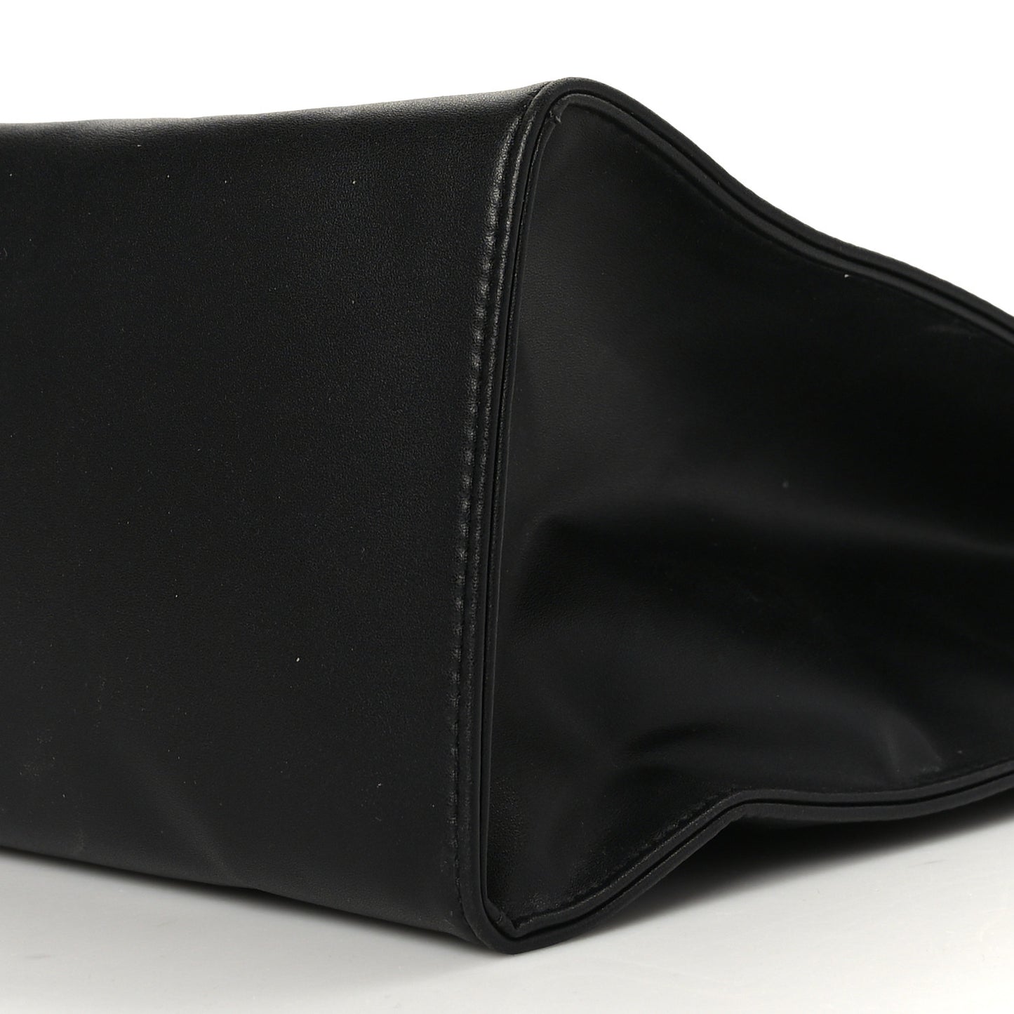 Vegan Leather Medium Shopping Bag Black