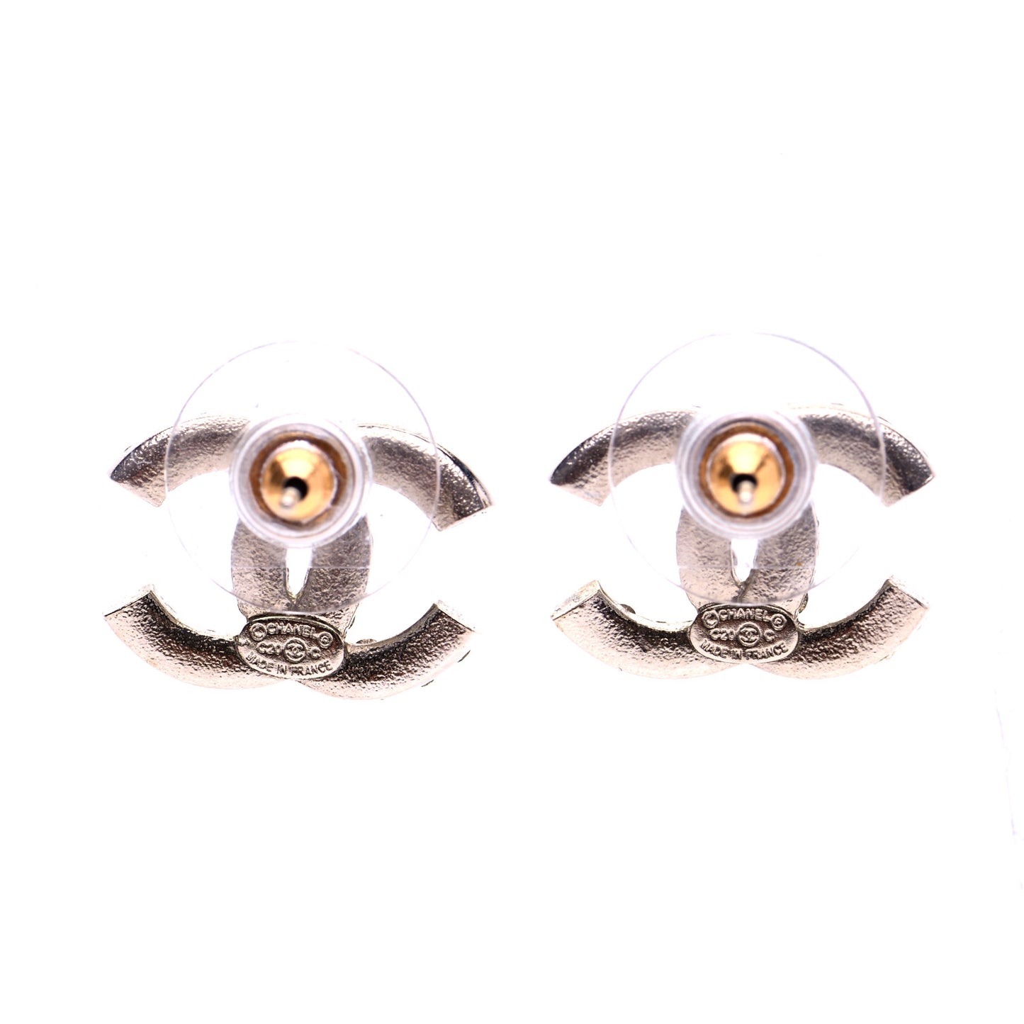 Crystal CC Earrings Silver