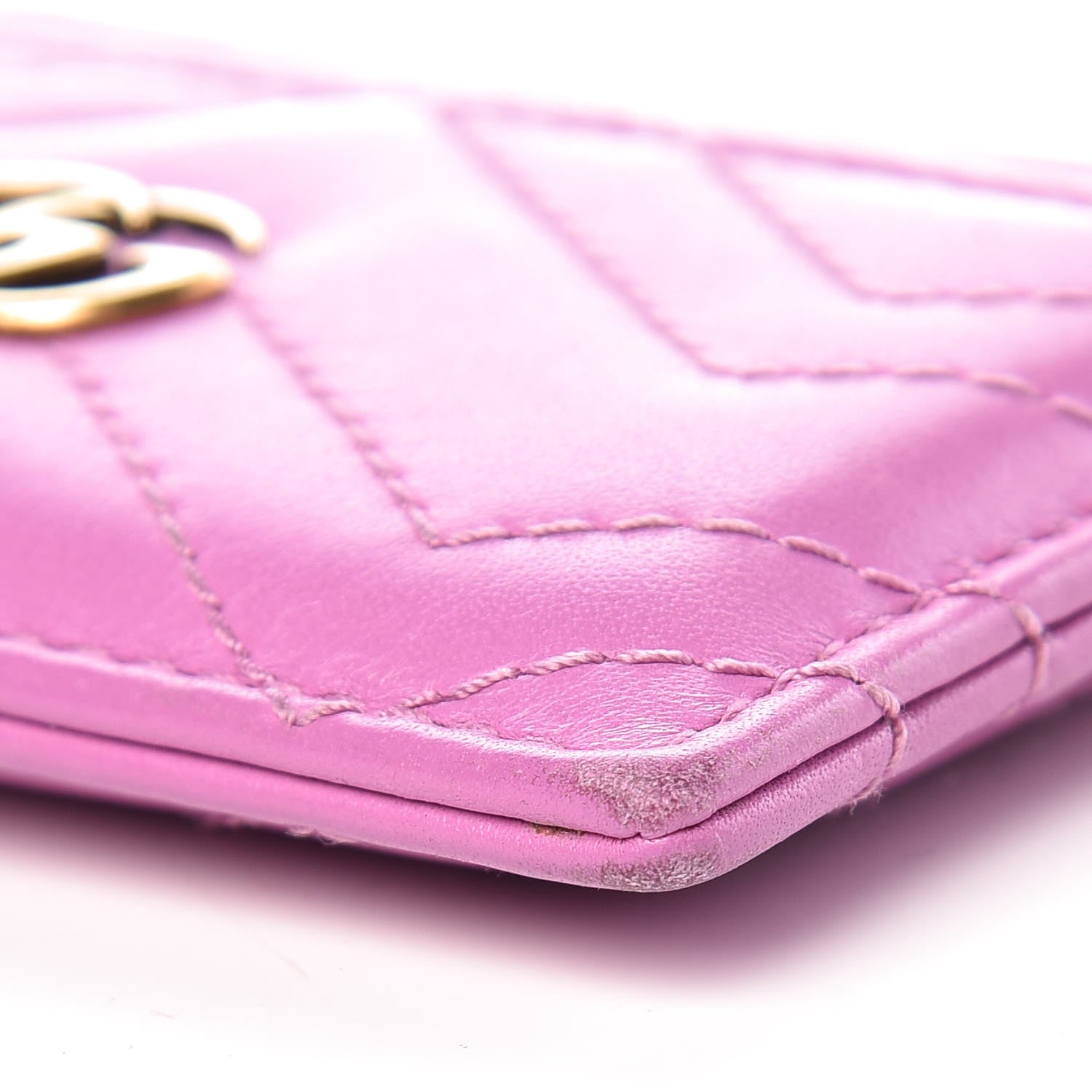 Gucci Calfskin Matelasse GG Marmont Card Holder Candy Mousse 8 of 8