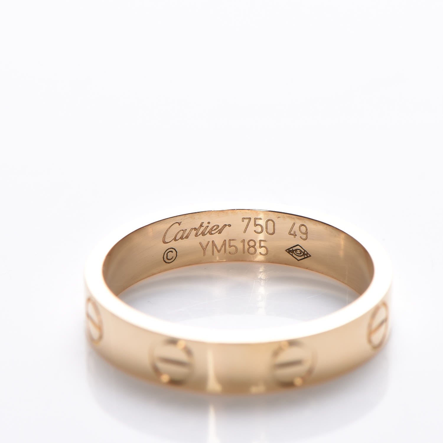 Cartier 18K Yellow Gold 3.5mm LOVE Wedding Band Ring 49 4.75 3 of 4