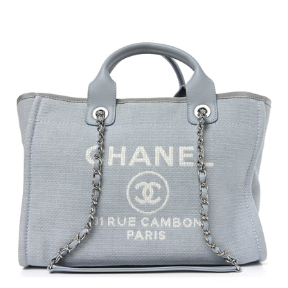 Chanel Mixed Fibers Small Deauville Tote Light Blue 1 of 12