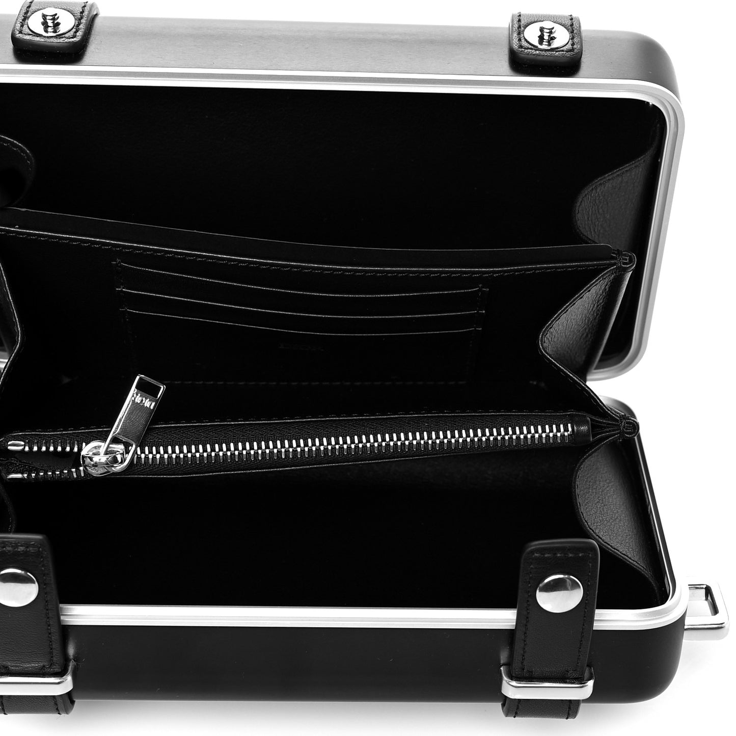 X RIMOWA Aluminum Personal Clutch On Strap Black