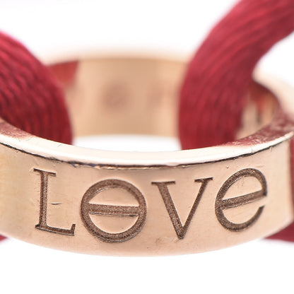Cartier 18K Pink Gold LOVE Adjustable Cord Bracelet Red 4 of 9