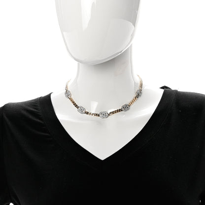 Chanel Crystal Chain CC Link Choker Gold Silver 2 of 4