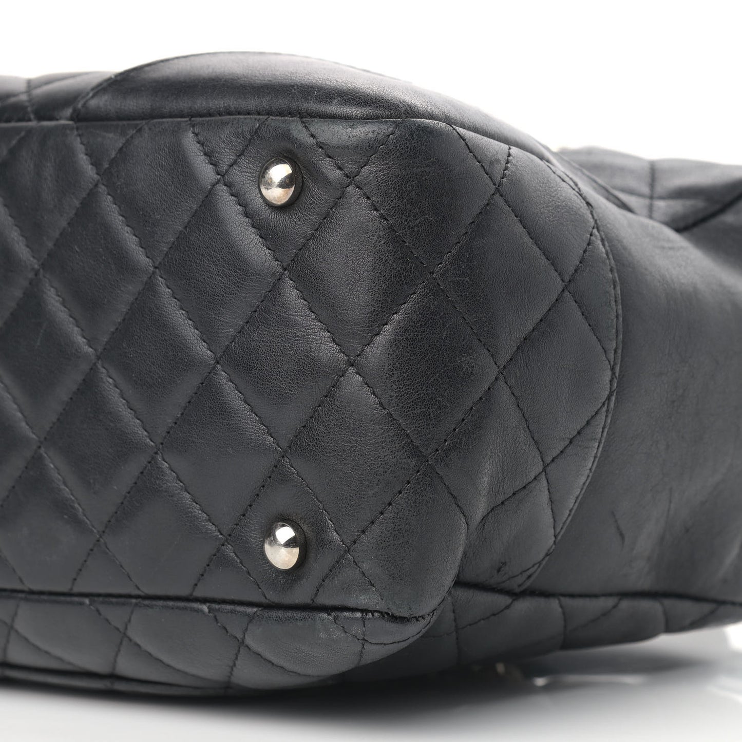 Calfskin Quilted Large Cambon Bowler Black