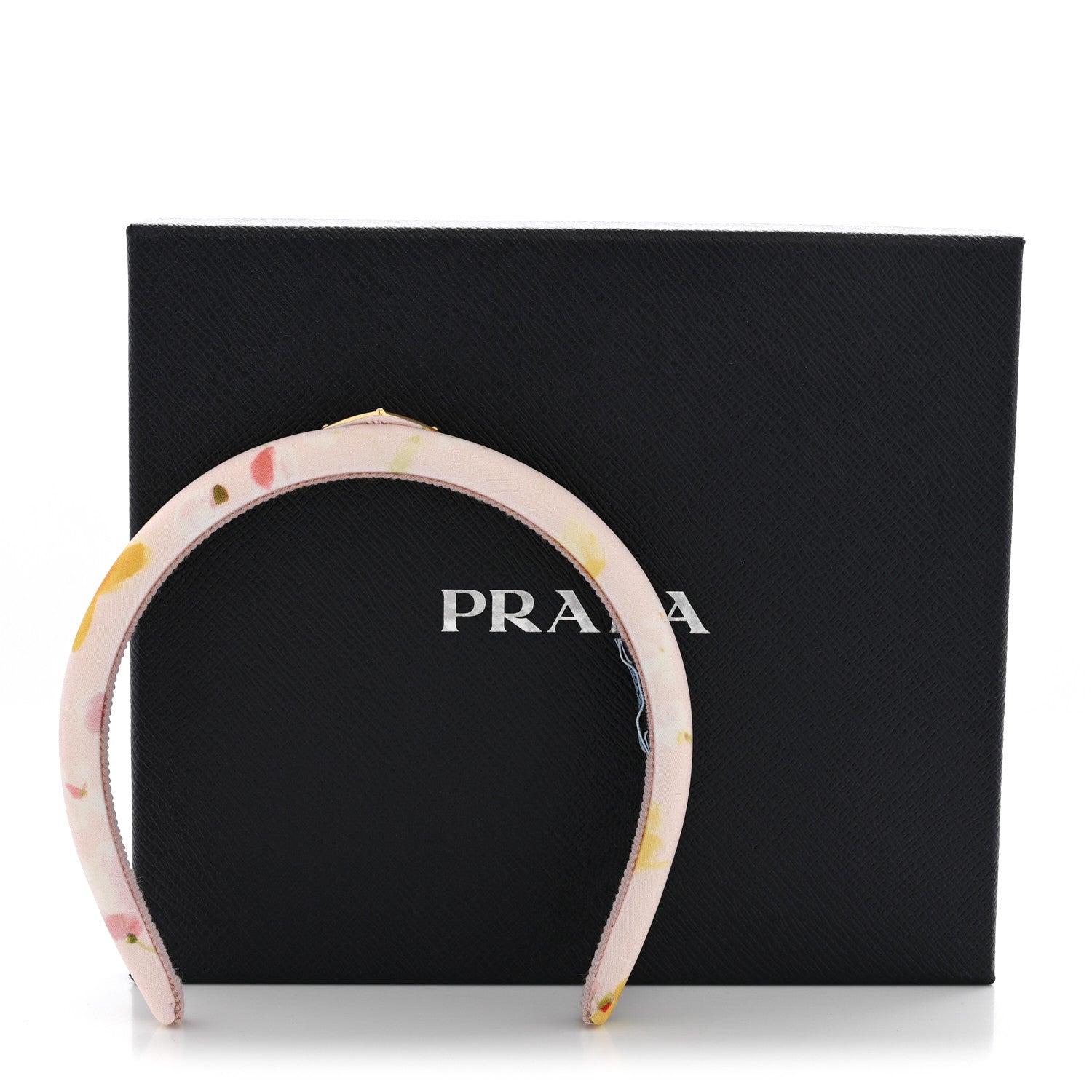 Prada Tessuto Bouquet Triangle Logo Thin Headband Alabastro 7 of 7