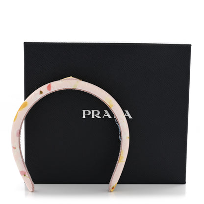 Prada Tessuto Bouquet Triangle Logo Thin Headband Alabastro 7 of 7