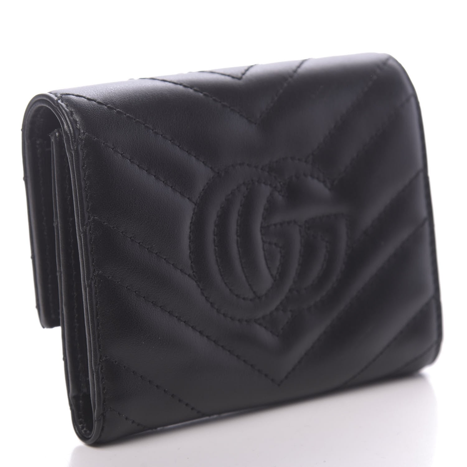 Gucci Calfskin Matelasse GG Marmont Wallet Black 3 of 8