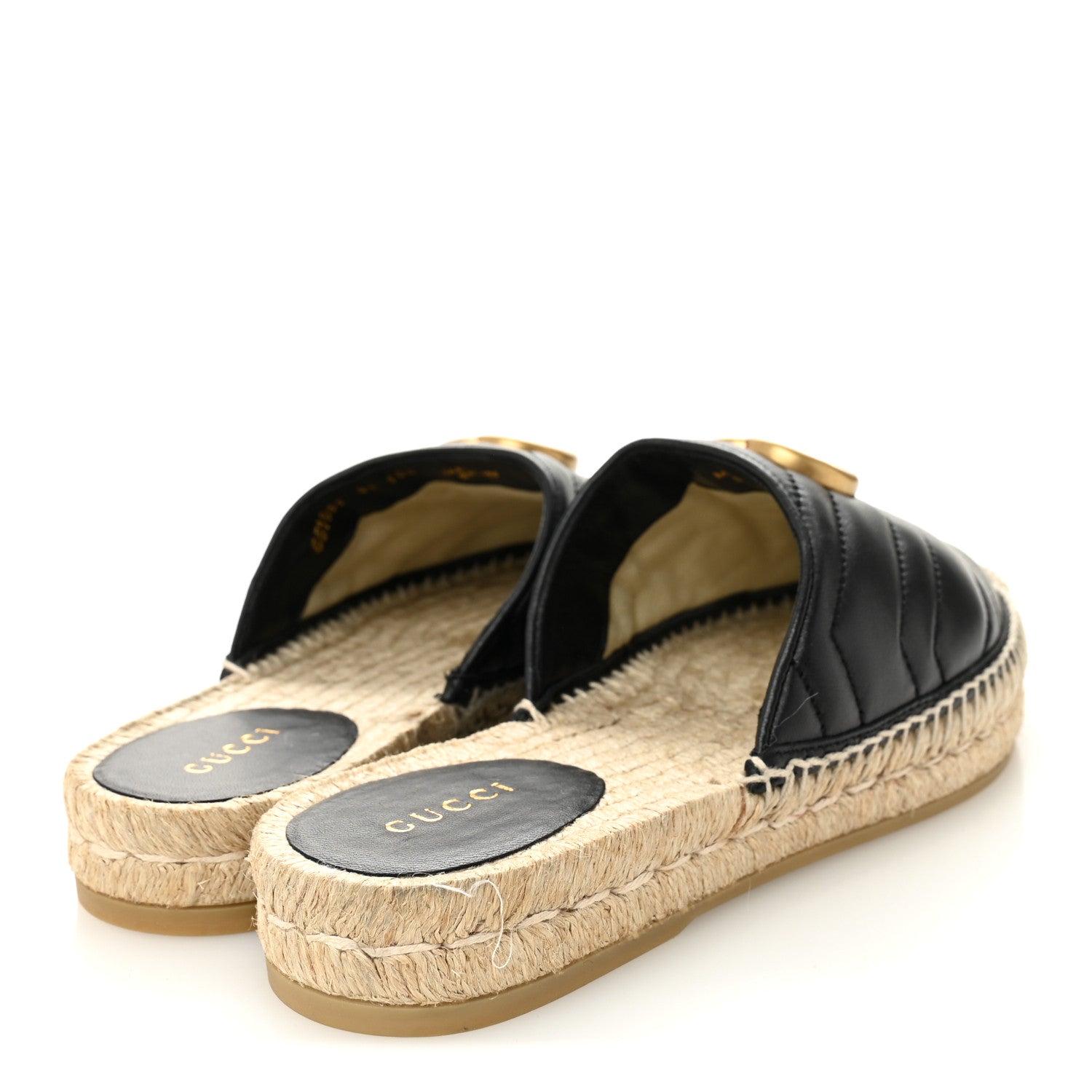 Gucci Nappa Matelasse GG Marmont Espadrille Slippers 36 Black 5 of 10