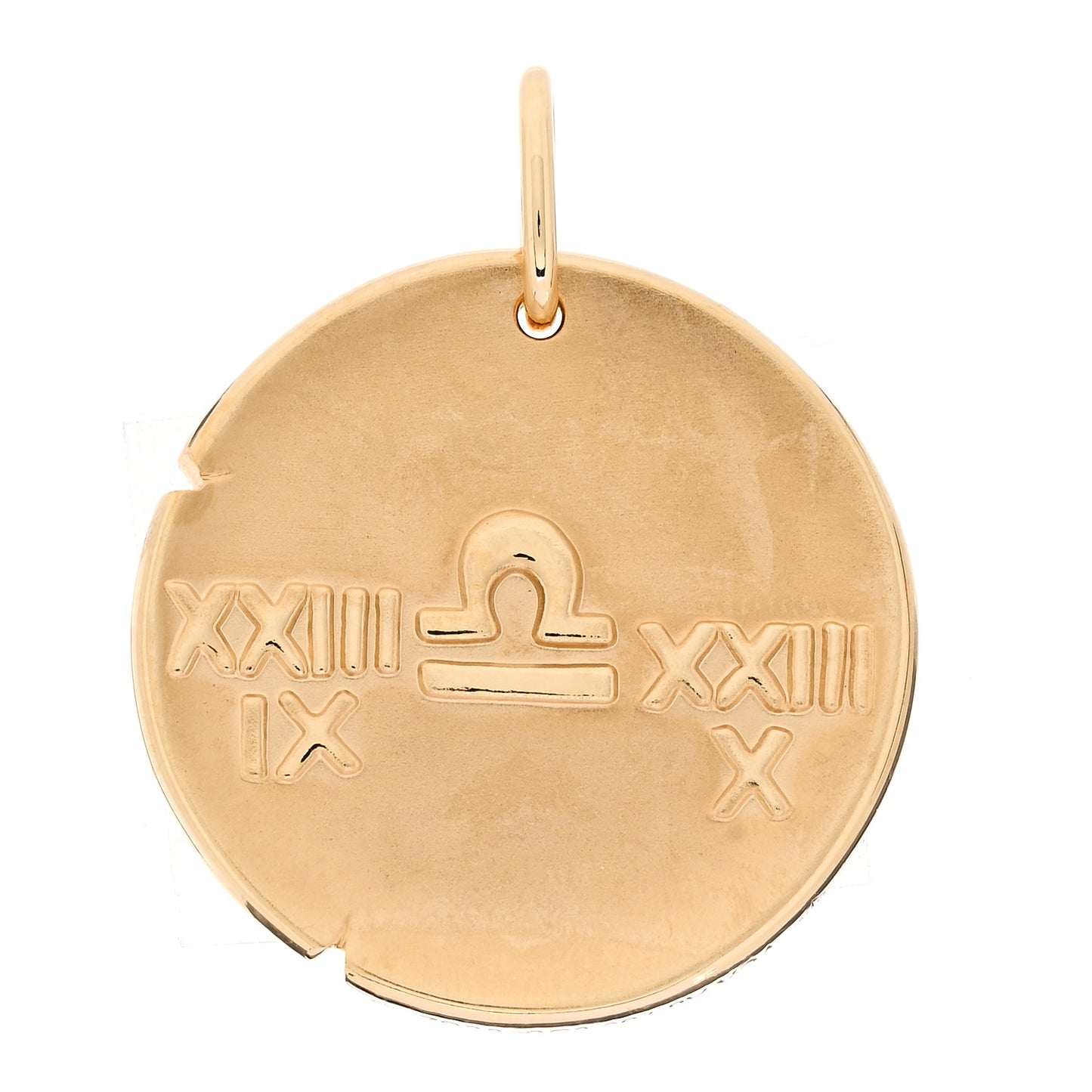 18K Yellow Gold Zodiac Libra Pendant