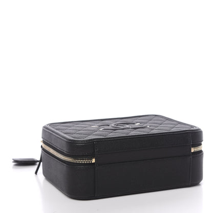 Chanel Caviar Quilted Medium CC Filigree Vanity Case Black 4 of 10