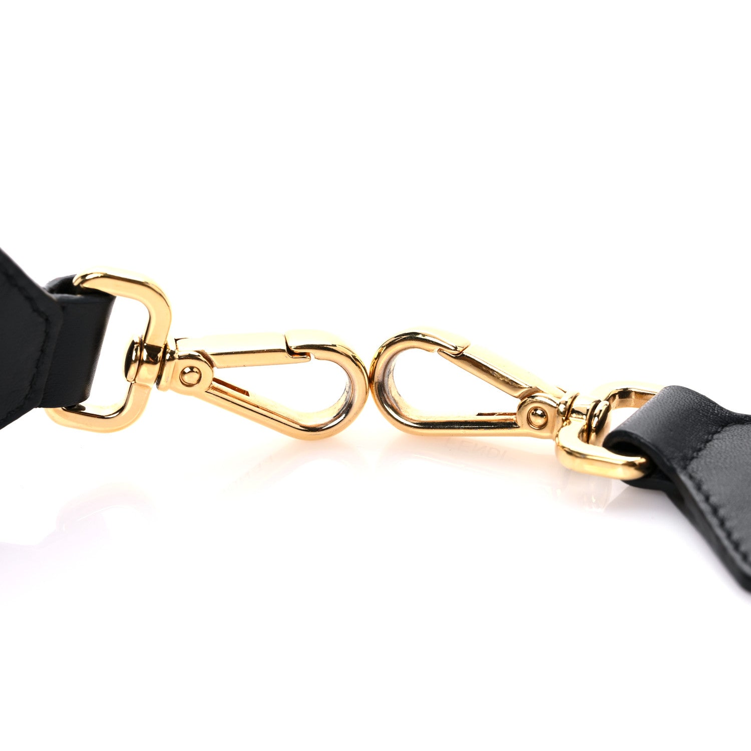 Fendi Ribbon Vitello Seta FF 1974 Adjustable Strap You Fango Marrone Black 6 of 6