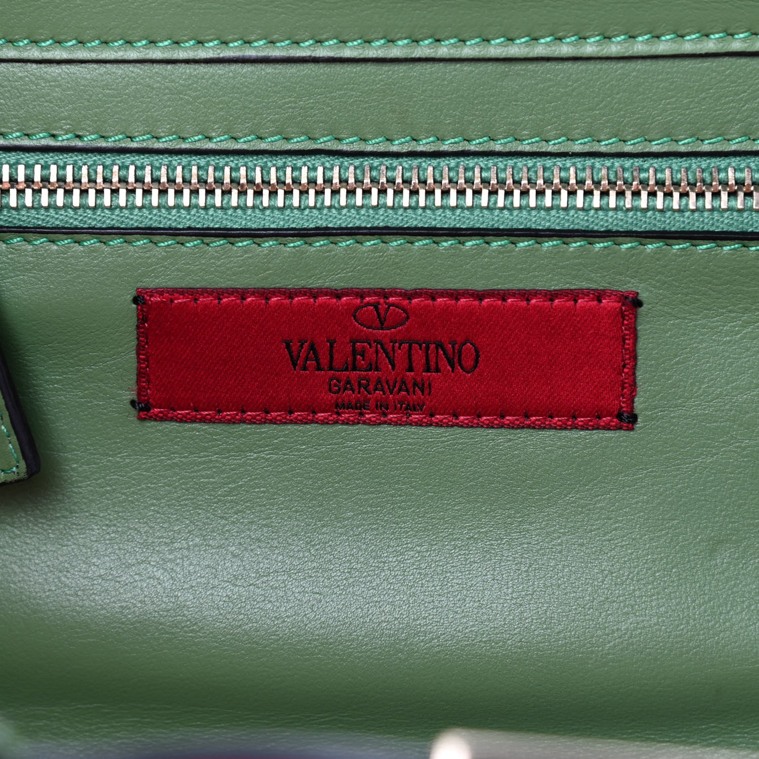Valentino Garavani Vitello Colorblock Small Rockstud Tote Deep Rose Clover Grey Scarlet 7 of 9