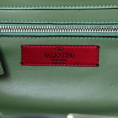 Valentino Garavani Vitello Colorblock Small Rockstud Tote Deep Rose Clover Grey Scarlet 7 of 9