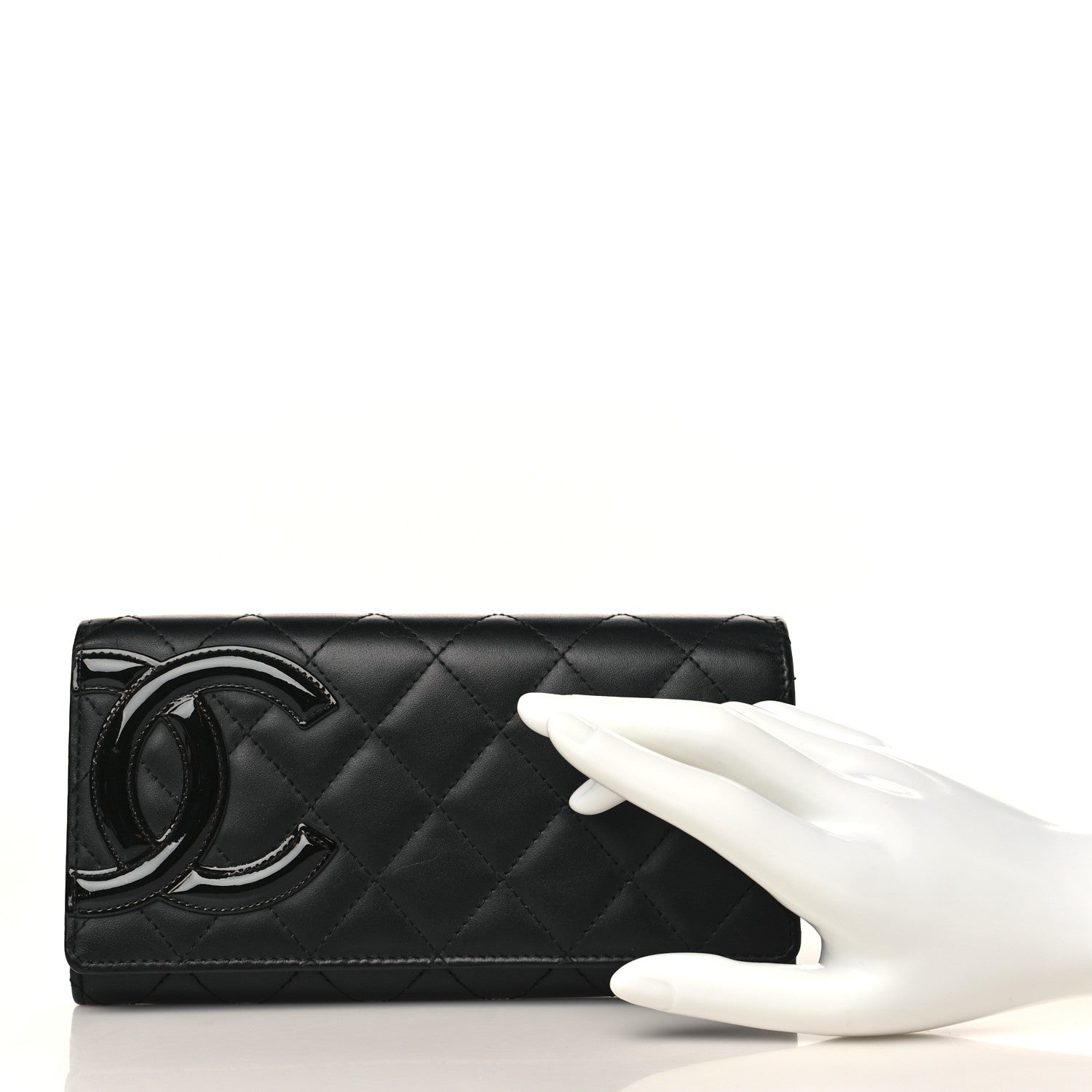 Chanel Calfskin Quilted Cambon Gusset Flap Wallet Black 2 of 14