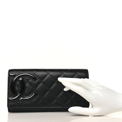 Chanel Calfskin Quilted Cambon Gusset Flap Wallet Black 2 of 14