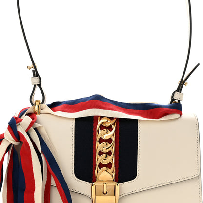 Gucci Calfskin Small Sylvie Shoulder Bag White 8 of 12