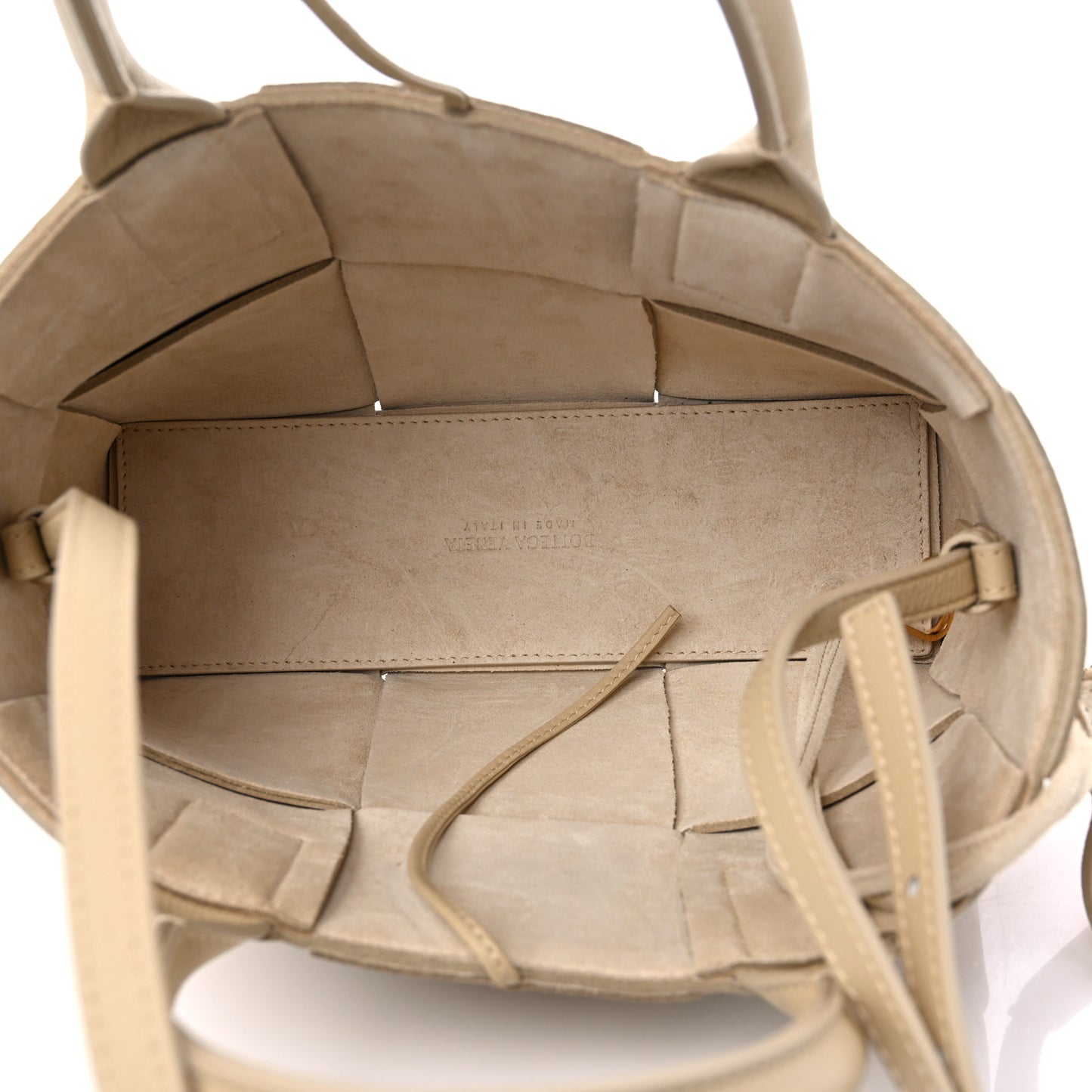 Gained Calfskin Maxi Intreccio Mini Arco Tote Porridge