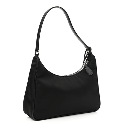Prada Tessuto Nylon Saffiano Mini Re-Edition 2005 Bag Black 2 of 9